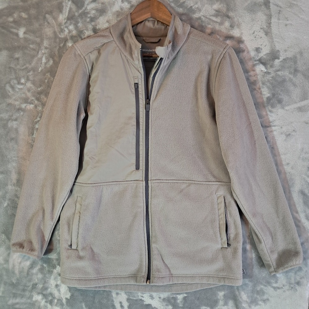 Wonderwink Womens Modern Fit Microfleece Jacket Full Zip Grey Medium Zipper